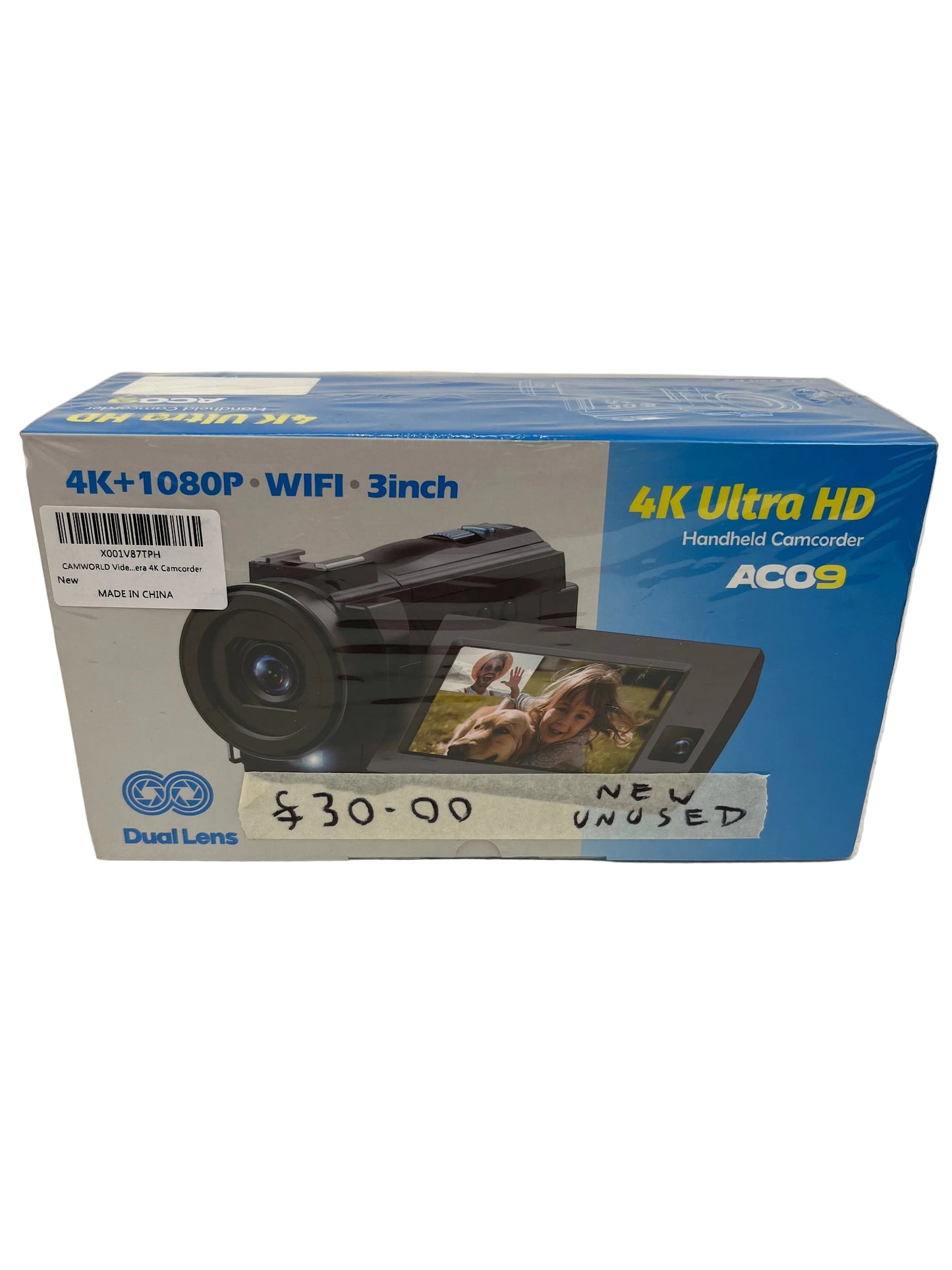 Camworld 4K + 1080p Handheld Camcorder (Unused)