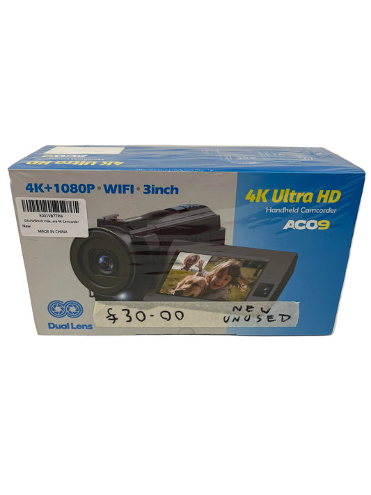 Camworld 4K + 1080p Handheld Camcorder (Unused)