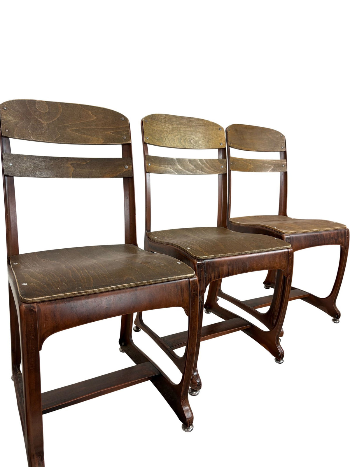 Antique Retro 'Envoy' Wooden Dining Chair Set of 4  (Pre-Loved)