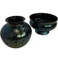 Iridescent Art Glass Vase & Footed Bowl Set Decorative Glass (Pre-Loved)