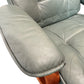 Green Leather Recliner with Ottoman (Pre-Loved)
