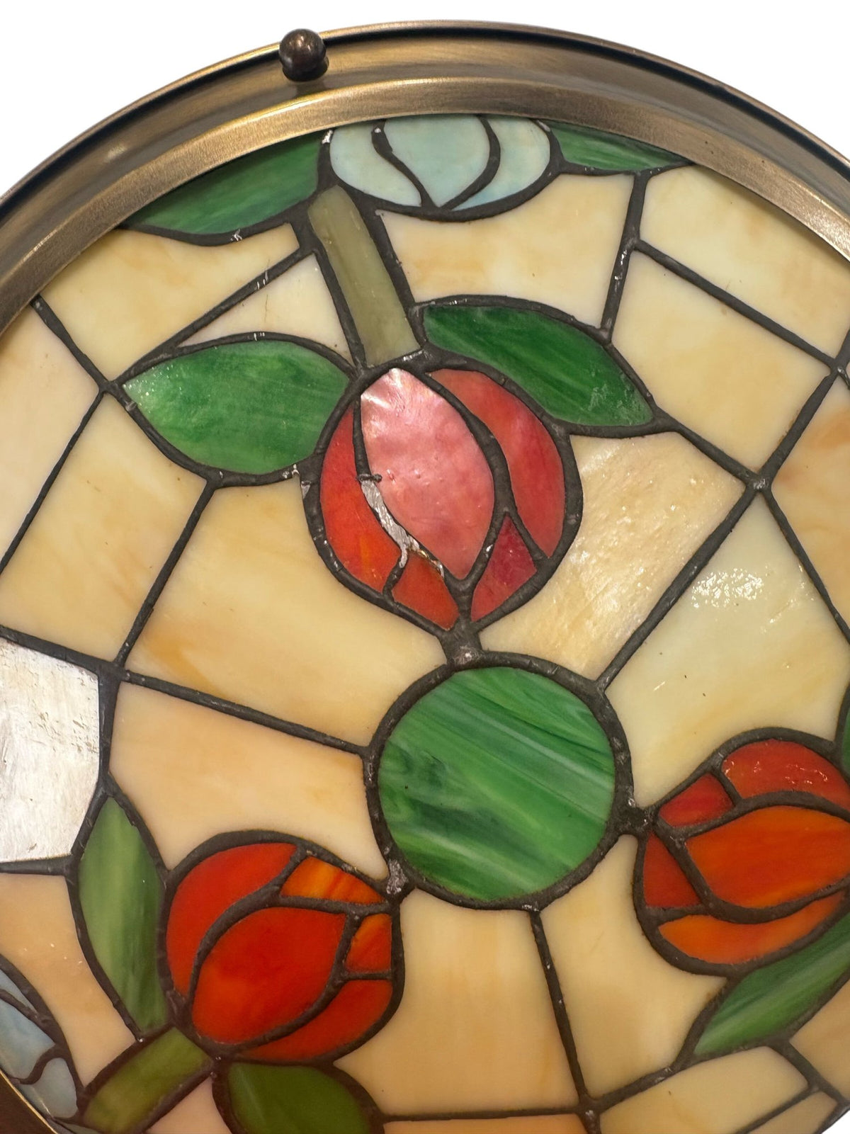 Art Nouveau Stained Glass Lamp Shade Floral Pattern (Pre-Loved)