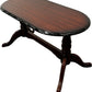 Vintage Oval Coffee Table Carved Edge Pedestal Base Mahogany Style (Pre-Loved)