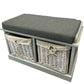 Storage Bench with Cushion and Wicker Baskets (Pre-Loved)