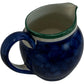 Blue Green Ceramic Pitcher Jug Floral Leaf Pattern Pottery Vase (Pre-Loved)