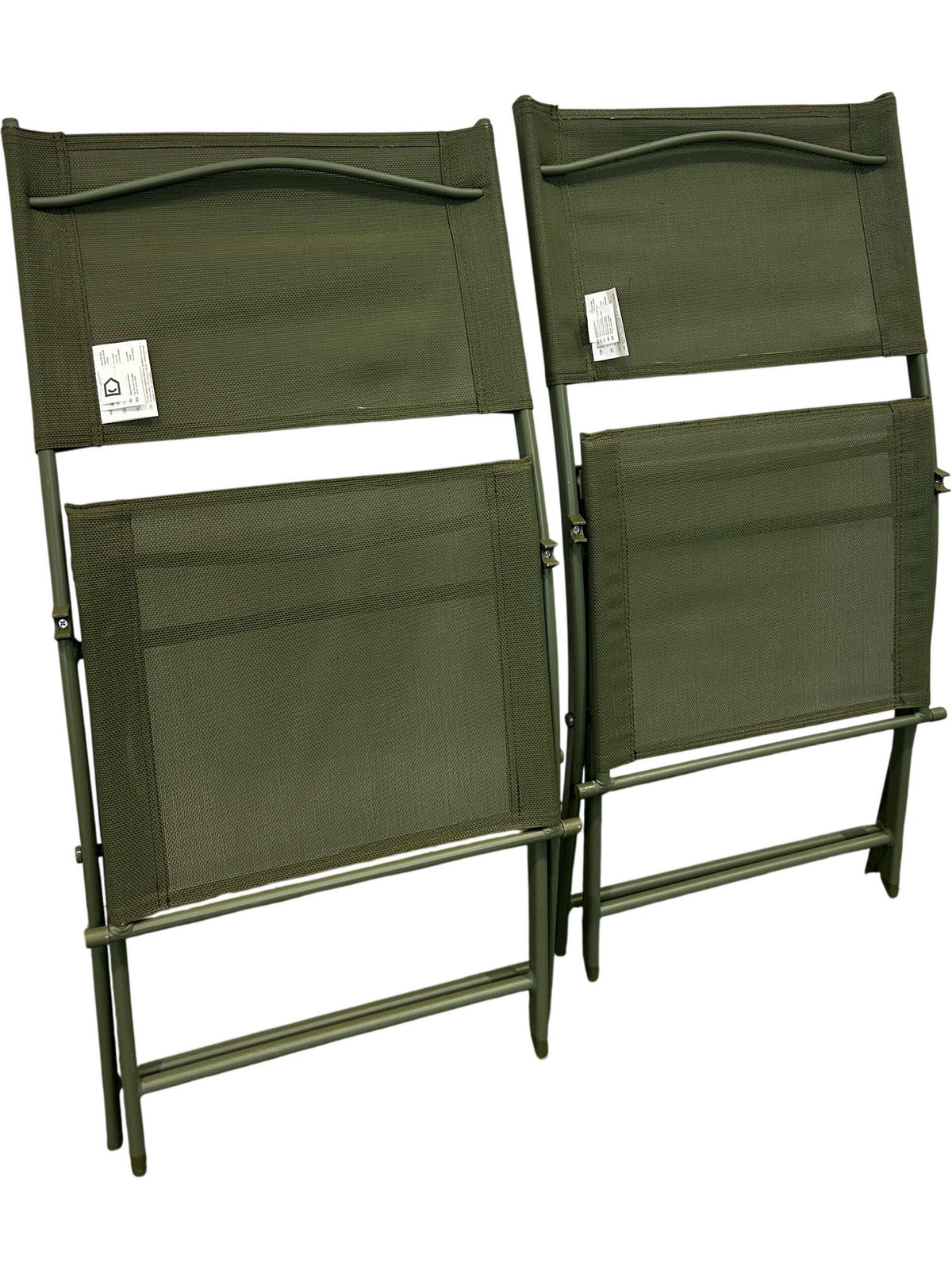 Pair of 2 Green Folding Camping Chairs Lightweight Portable (Pre-Loved)