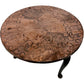 Vintage Round Etched Copper Coffee Table 3 Leg Metal Boho Rustic (Pre-Loved)