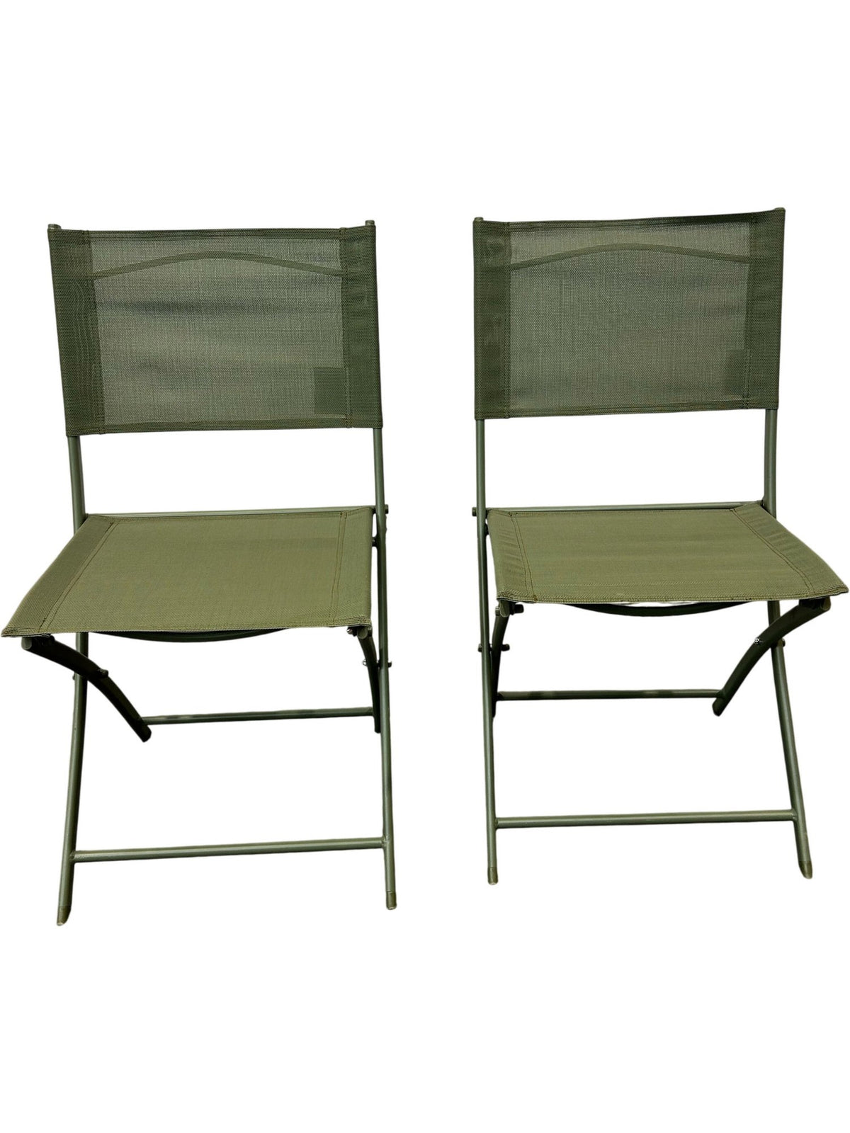 Pair of 2 Green Folding Camping Chairs Lightweight Portable (Pre-Loved)