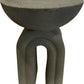 Sculptural Grey Side Table Stool Round Top Modern Accent Table (Pre-Loved)