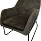 Grey Upholstered Accent Chair with Black Metal Frame (Pre-Loved)