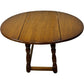 Oval Wooden Drop-Leaf Side Table with Turned Legs Traditional Style (Pre-Loved)