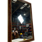 Large Vintage Style Brown Wood Effect Gold Trim Wall Mirror 99cm (Pre-Loved)
