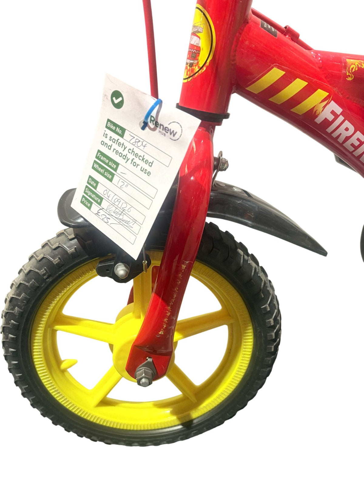Serviced Fire Rescue Kids Bike 12" (Pre-Loved)