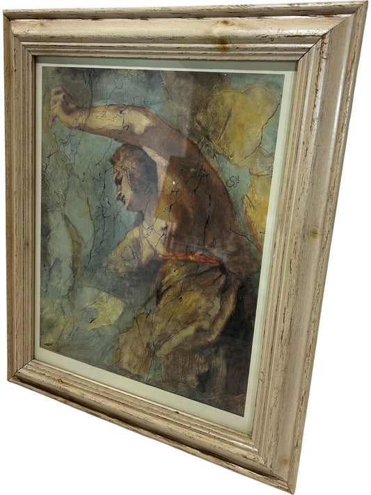 Vintage Style Framed Figurative Dancer Art Print Wall Decor 63cm (Pre-Loved)