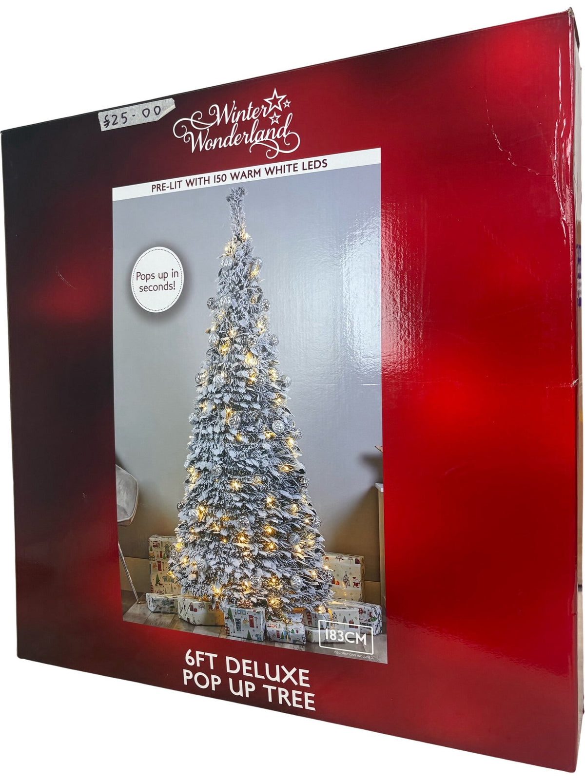 Winter Wonderland 6ft Deluxe Pop Up Tree Pre-Lit with 150 LEDs