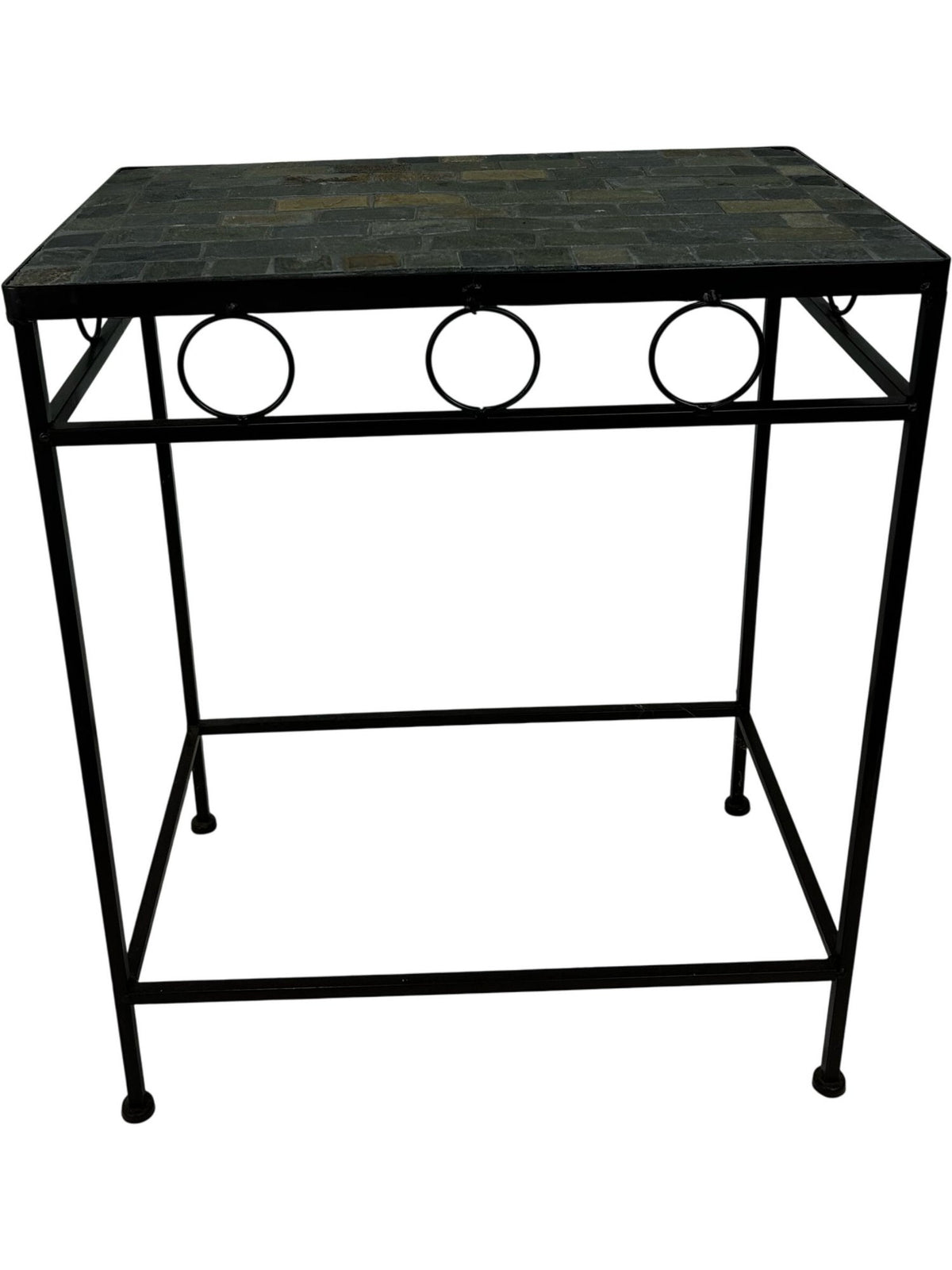 Black Metal Side Table with Mosaic Tile Top (Pre-Loved)