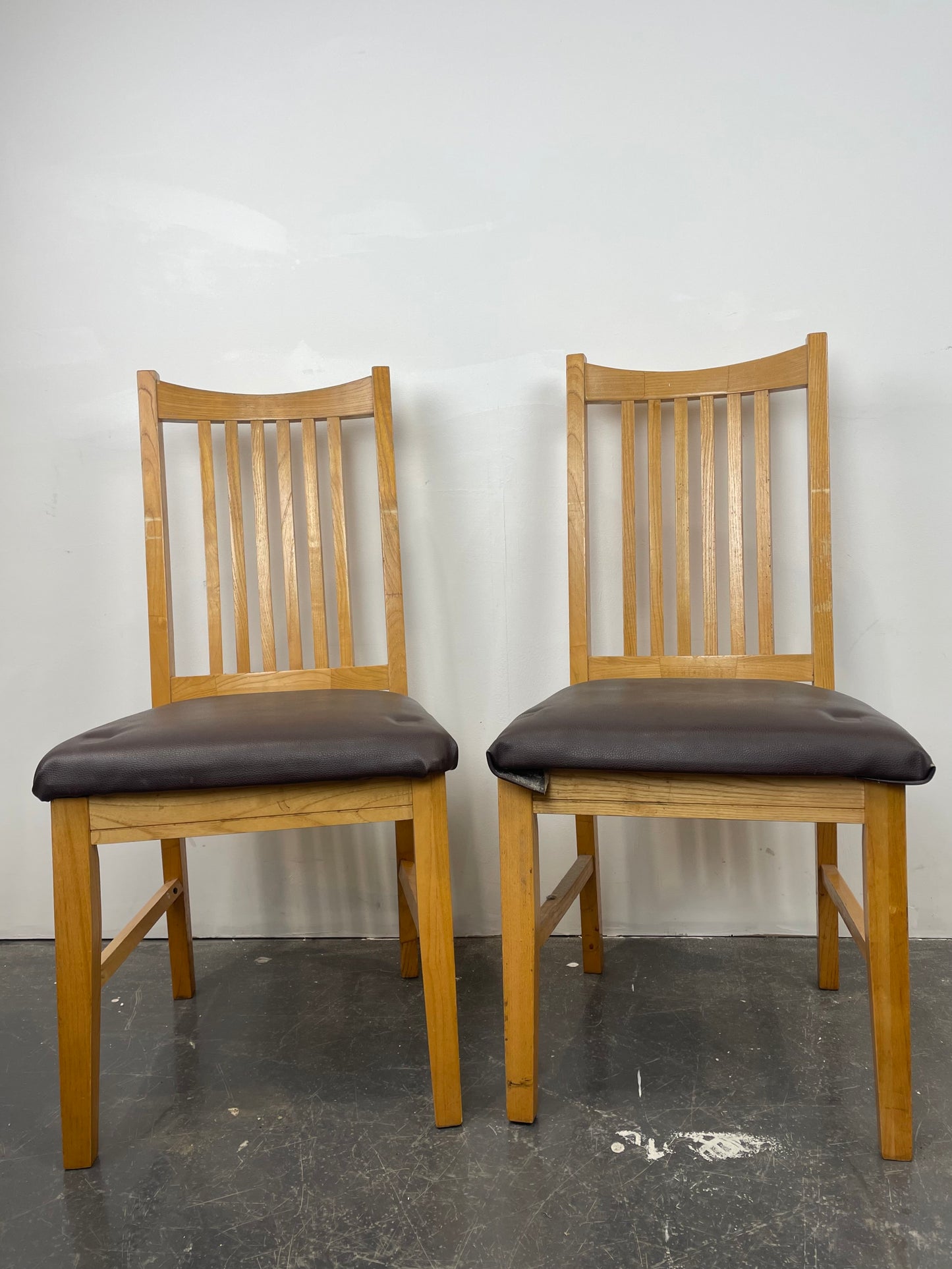 Brown Cushioned Dining Chairs X2(Pre-loved)