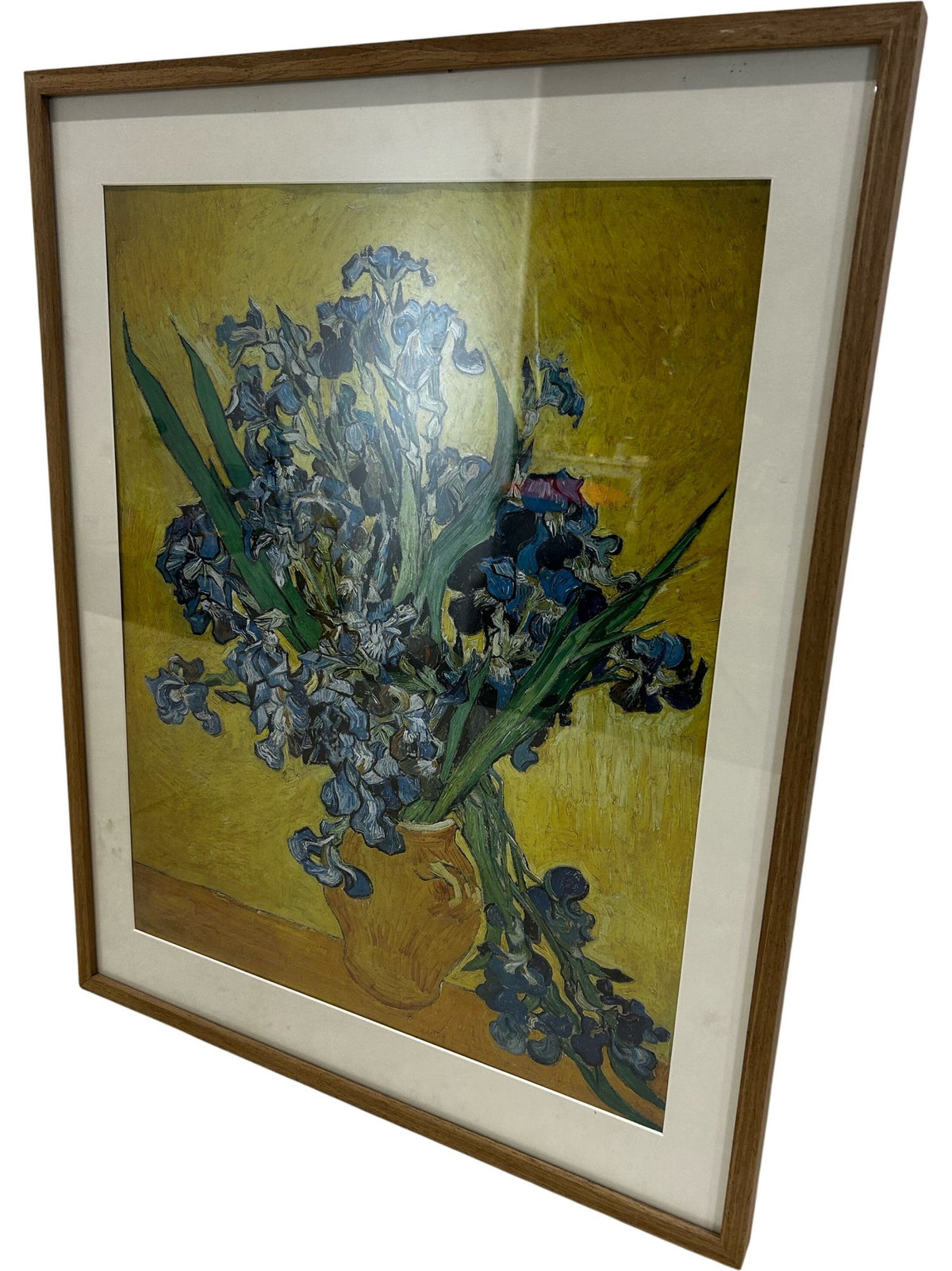 Vincent Van Gogh Irises Vase Framed Art Print 75cm (Pre-Loved)