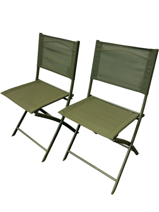 Pair of 2 Green Folding Camping Chairs Lightweight Portable (Pre-Loved)