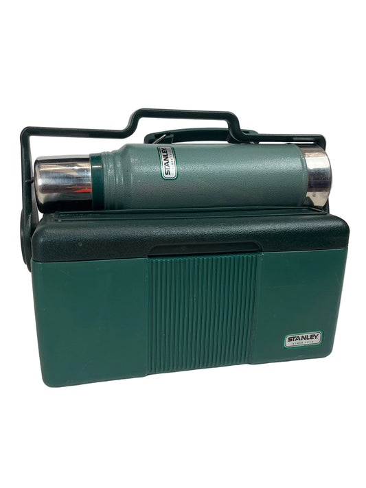 Vintage Stanley Green Hammertone Heritage Cooler And Classic Vacuum Bottle Thermos (Pre-Loved)