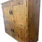 Solid Wood Storage Cabinet with Double Doors and Black Handles (Pre-Loved)