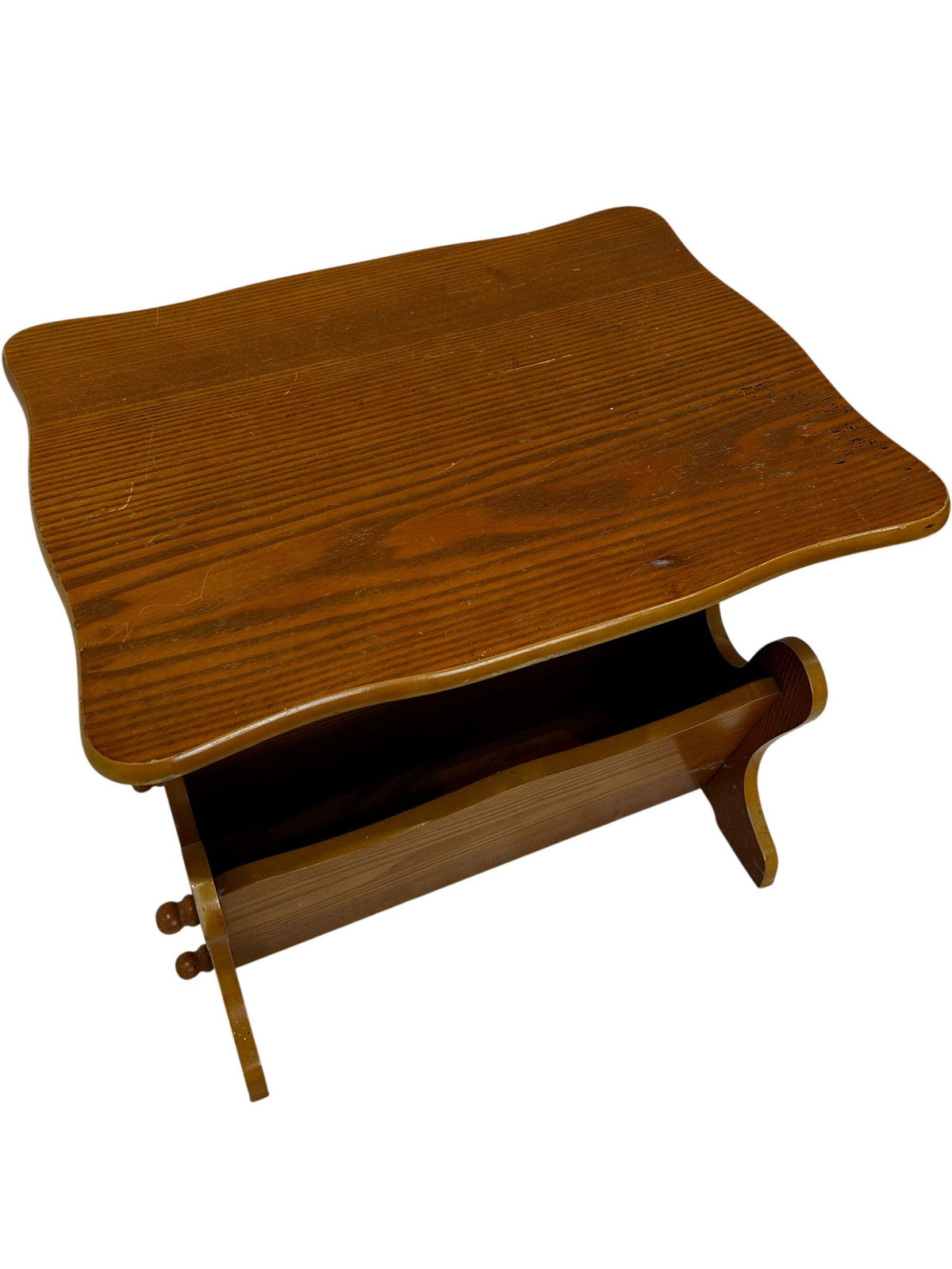 Vintage Style Wooden Magazine Rack Side Table Storage Stand (Pre-Loved)