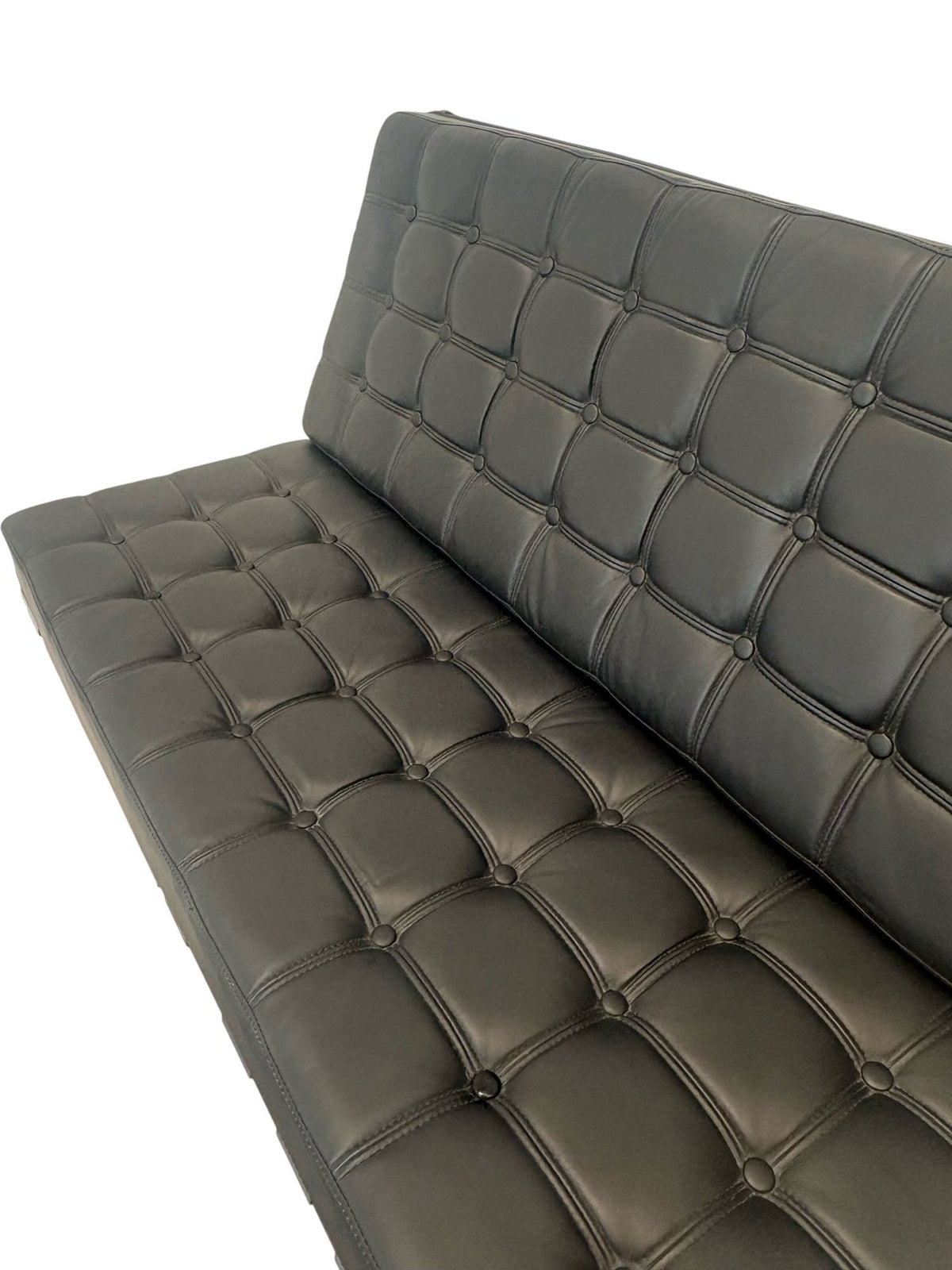 Black Leather Sofa Chrome Frame (Pre-Loved)