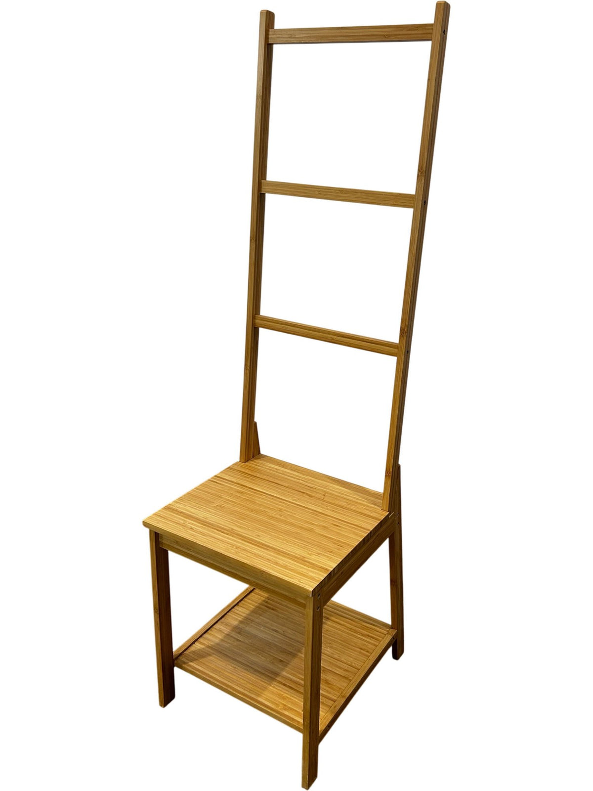 Freestanding Bamboo Towel Ladder Bathroom Organiser with Shelves (Pre-Loved)