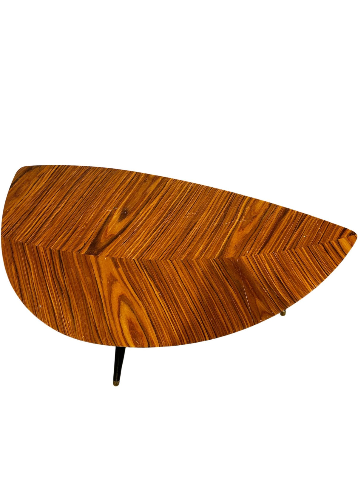 Retro Style Triangular Coffee Table Black Tapered Legs (Pre-Loved)