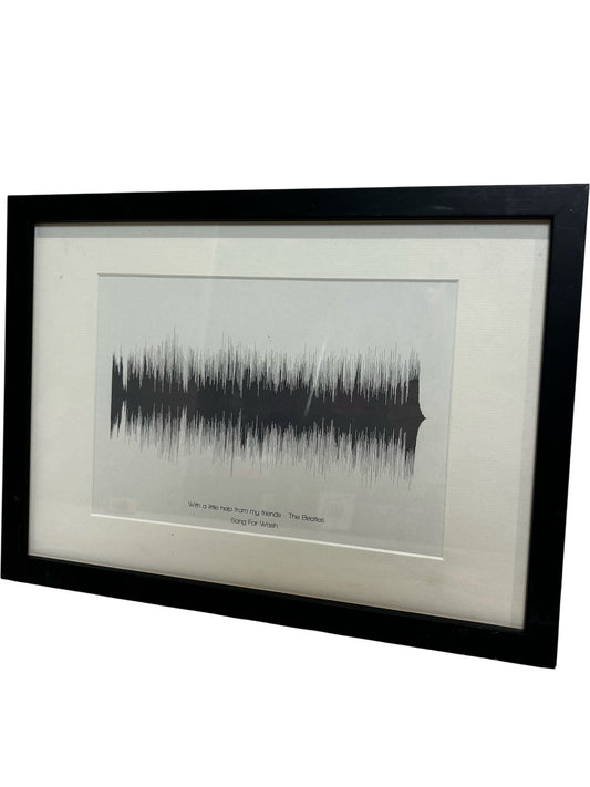 The Beatles With A Little Help From My Friends Framed Soundwave Art (Pre-Loved)