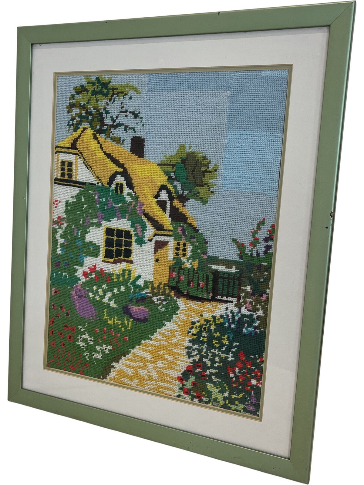 Cross-Stitch Embroidery Framed Wall Artwork (Pre-Loved)