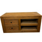 Wooden TV Stand Media Unit with 2 Drawers & Open Shelves (Pre-Loved)