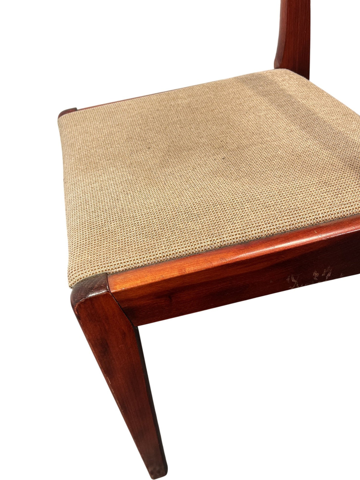 Vintage Mid Century Set of 2 Dining Chairs Wood Frame Beige Seat (Pre-Loved)