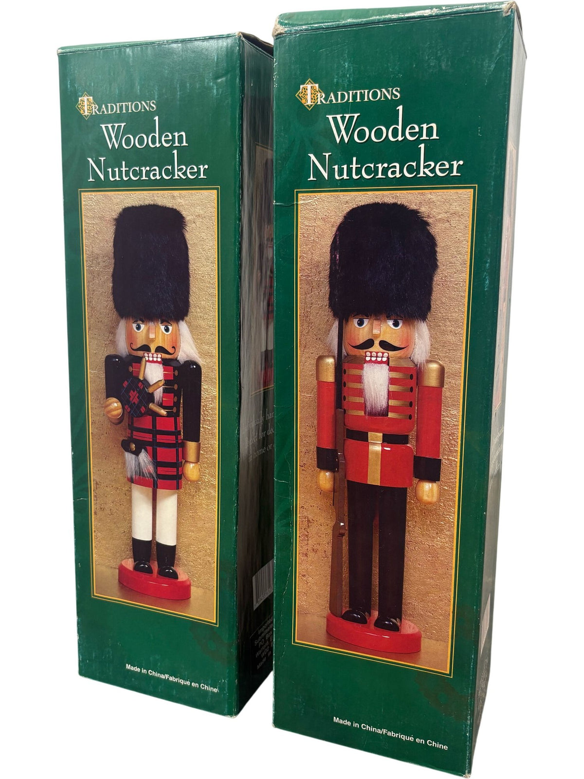 Traditions Wooden Nutcracker Soldier Set Hand-Painted Christmas Decor