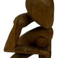 Wooden Abstract Human Figure Sculpture Seated Thinking Pose (Pre-Loved)