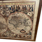 Vintage Stone World Map Print with Wooden Frame Antique (Pre-Loved)