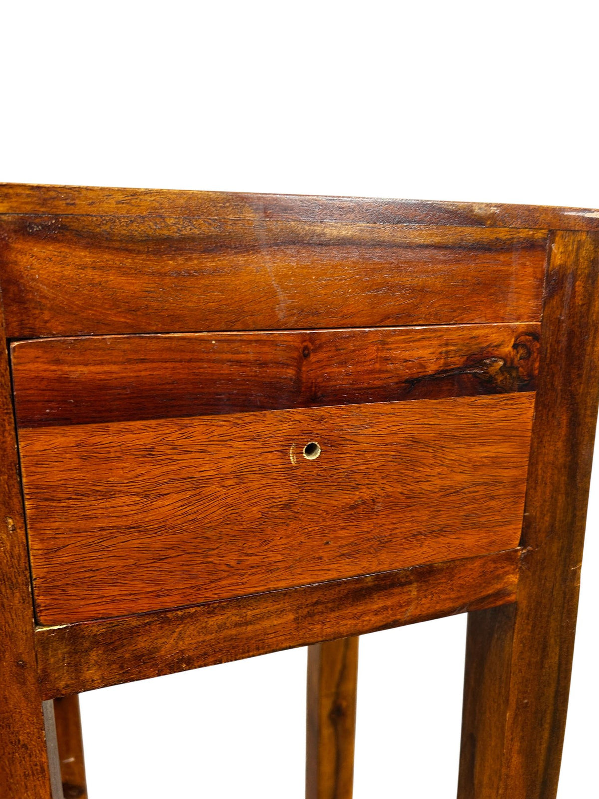 Tall Wooden Side Table 1 Drawer Lower Shelf Narrow Plant Stand (Pre-Loved)