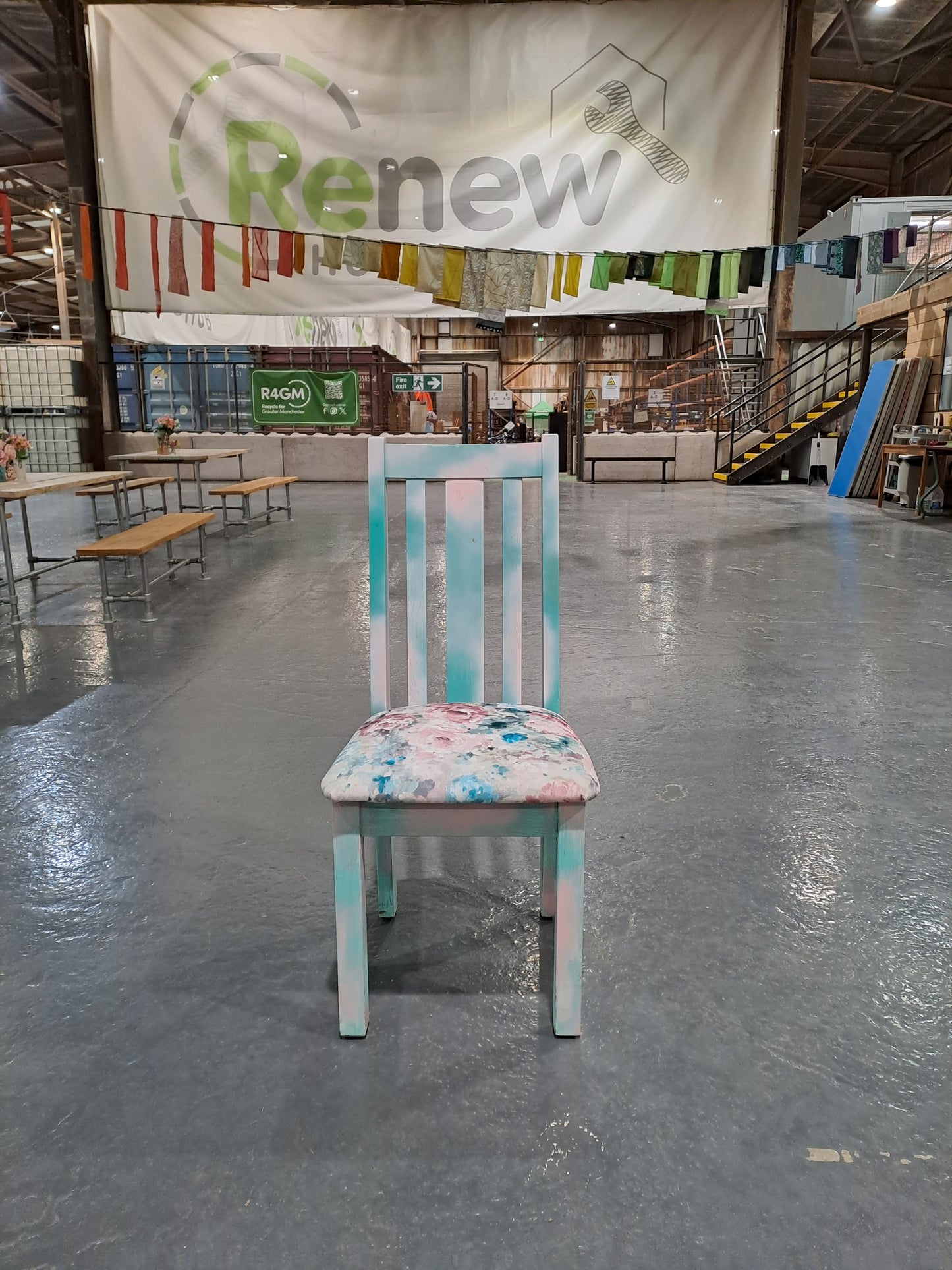 Upcycle a dining chair workshop - painting & upholstery techniques