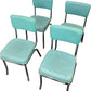 Set Of Four Retro Aqua Blue Dining Chairs (Pre-Loved)