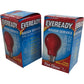 Pair Of Eveready Red Fire Glow Rough Service Bulb B22 60W (Unused)