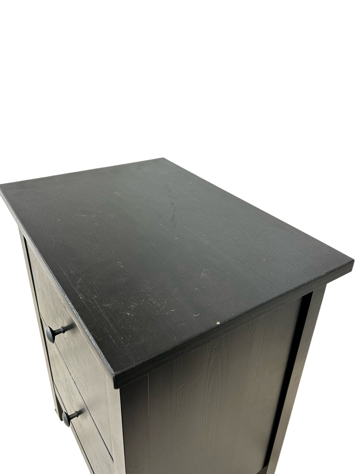 Black 2 Drawer Bedside Table Nightstand Bedroom Storage Cabinet (Pre-Loved)