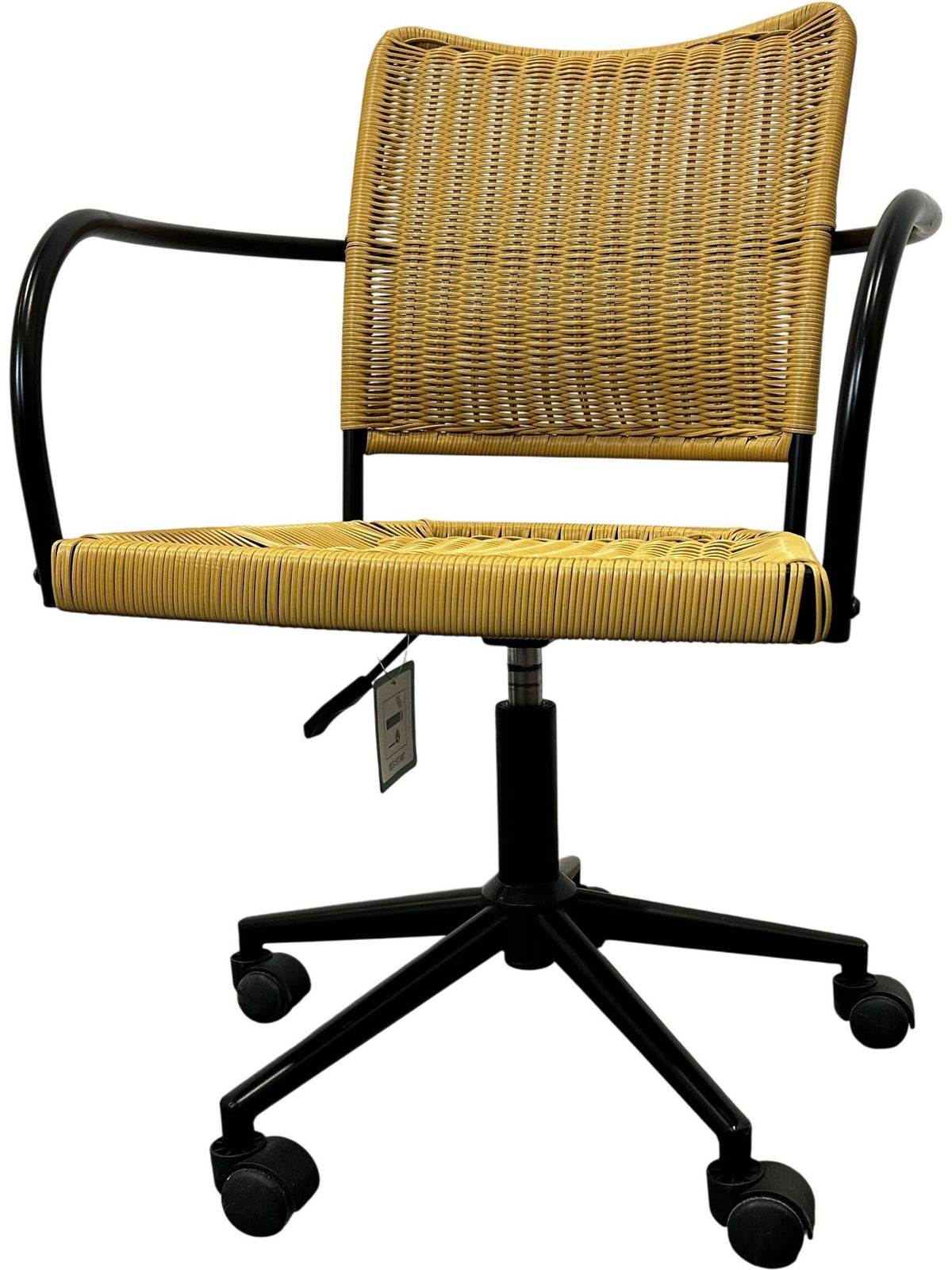 Rattan Office Chair with Black Metal Frame (Pre-Loved)