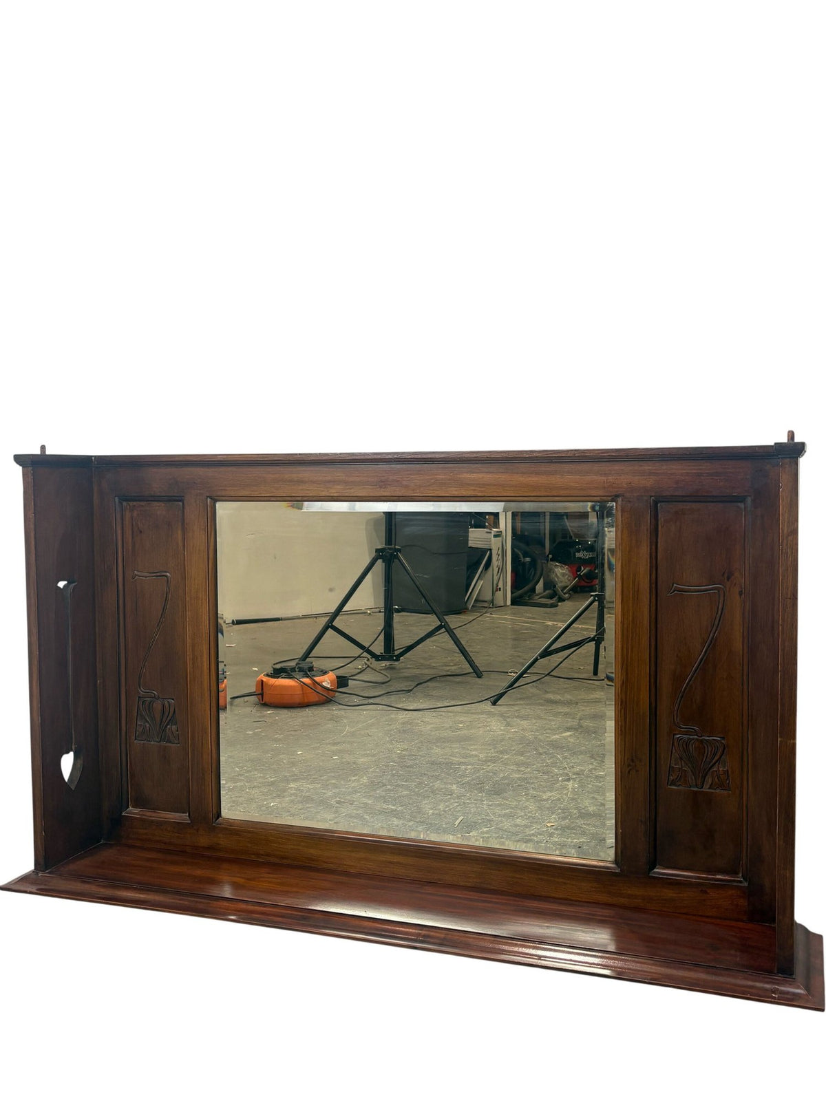 Vintage Wooden Framed Mirror with Carved Design (Pre-Loved)