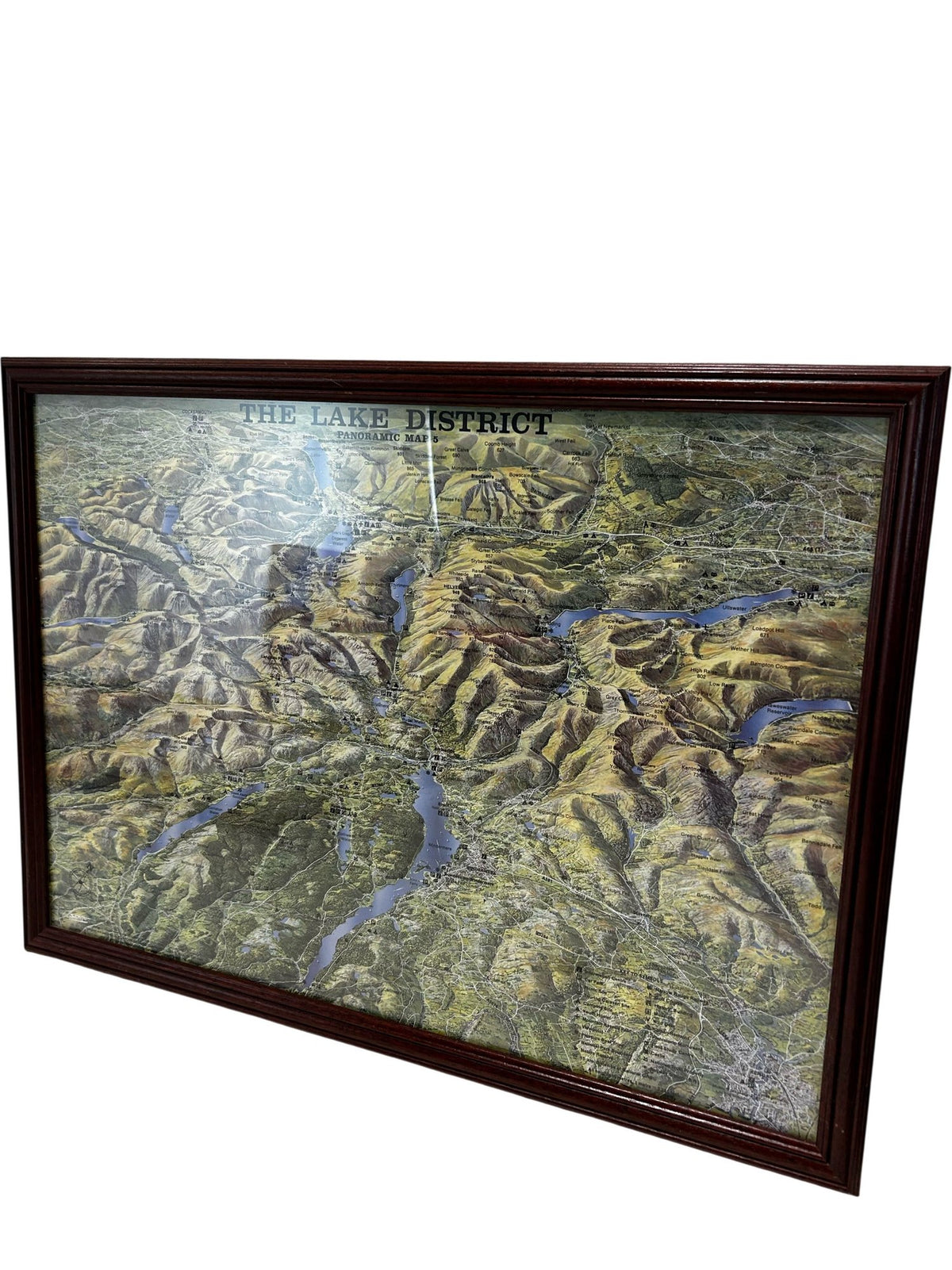 Lake District Framed Relief Map Landscape Wall Art 67cm (Pre-Loved)