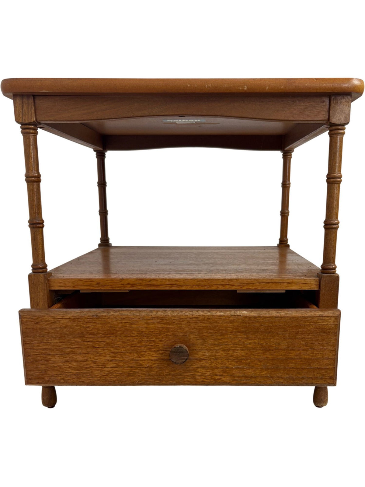 Vintage Wooden Side Table Square With Drawer (Pre-Loved)