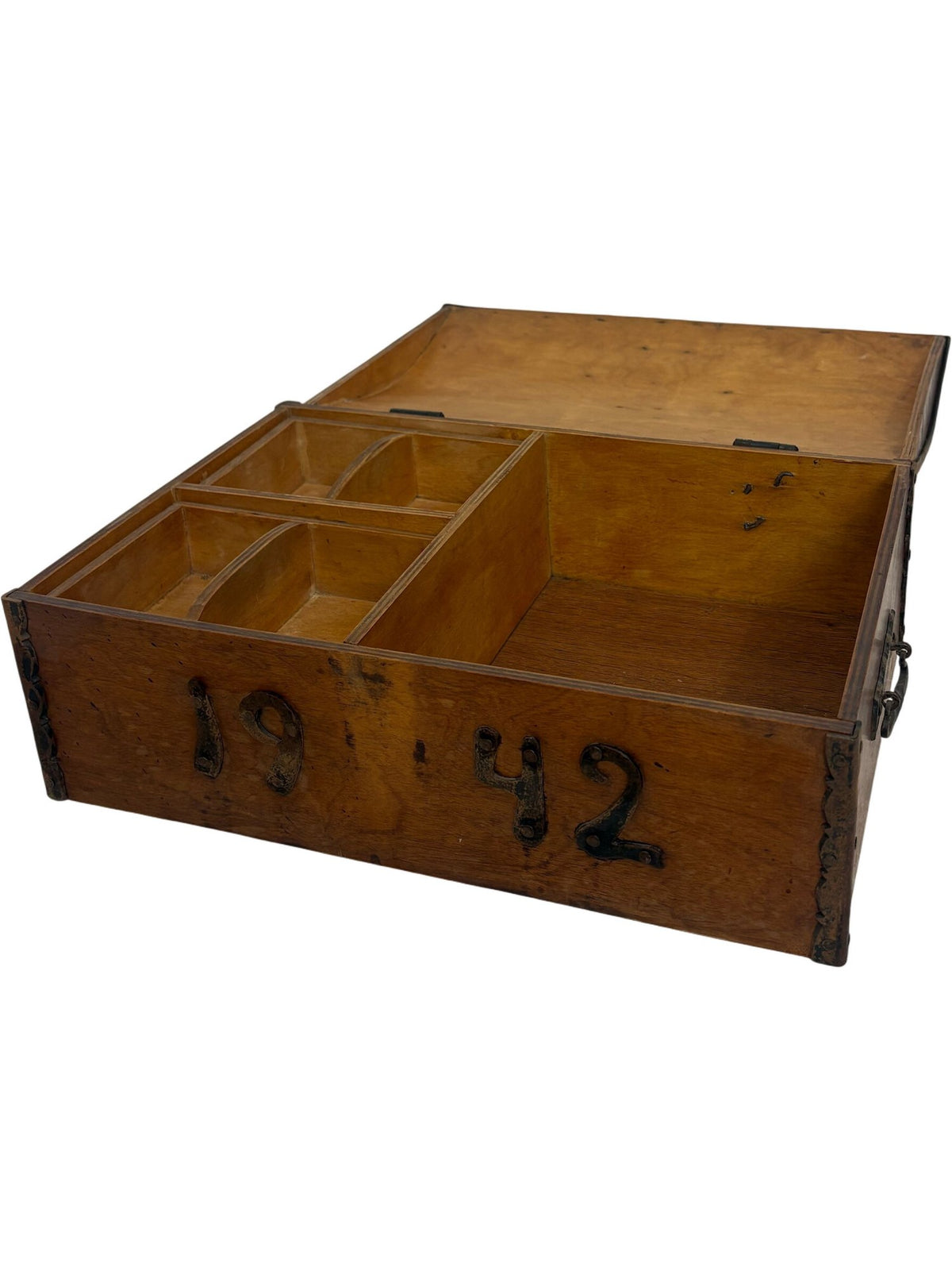 Vintage Wooden Shadow Box 1942 with Metal Accents (Pre-Loved)