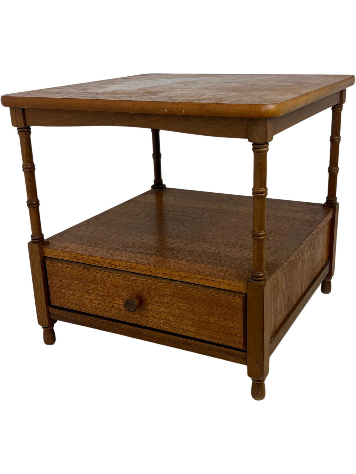 Vintage Wooden Side Table Square With Drawer (Pre-Loved)