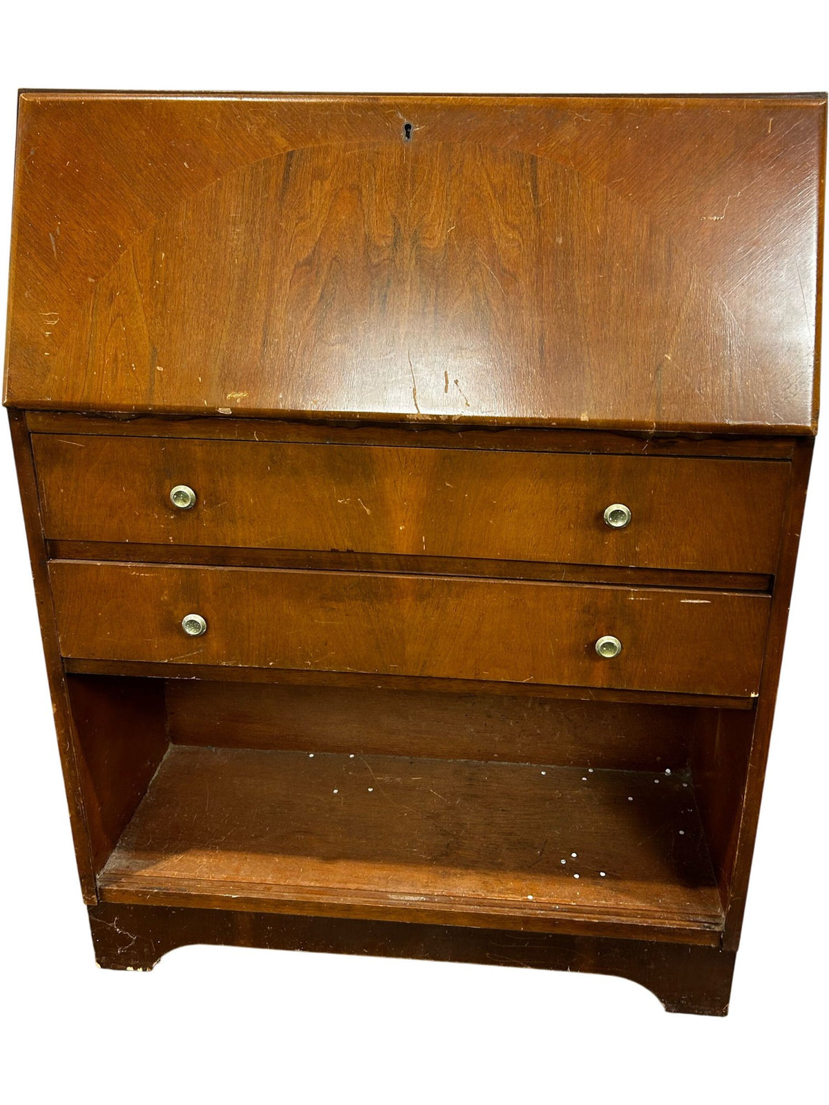 Wooden Drop-Front Writing Bureau with Drawers & Shelf (Pre-Loved)