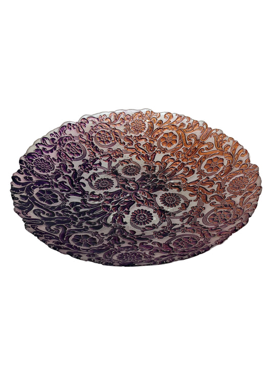 Decorative Embossed Glass Bowl (Pre-Loved)