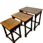 Nest of 3 Wooden Side Tables with Turned Legs Dark Traditional (Pre-Loved)